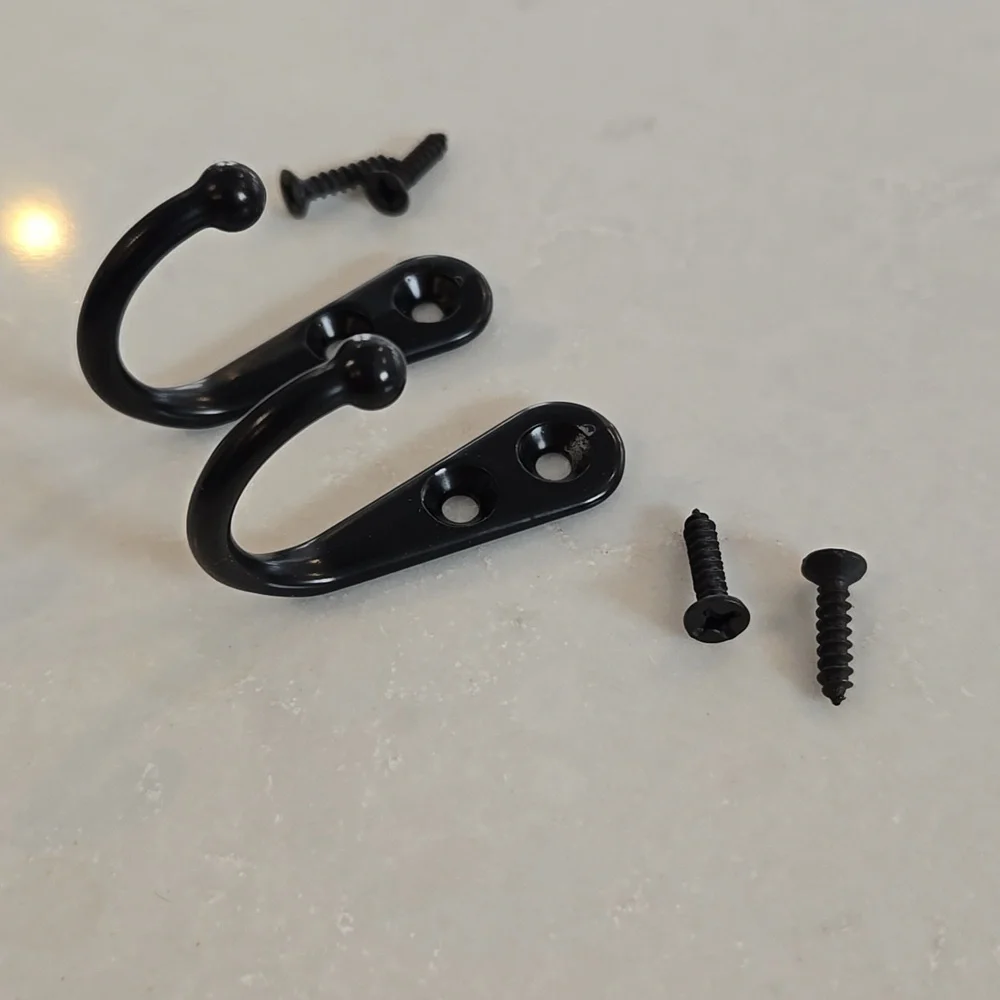 Black Wall Hooks with Screws
